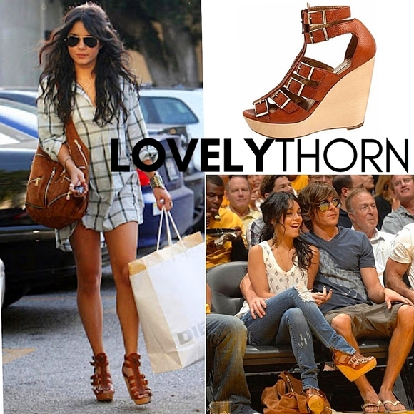 CYNTHIA VINCENT // jagger wooden platform leather gladiator wedge heels - Picture 1 of 16
